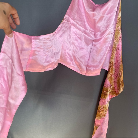 ECHO 100% SILK crop top beach wrap summer halter tie back top - Picture 6 of 11